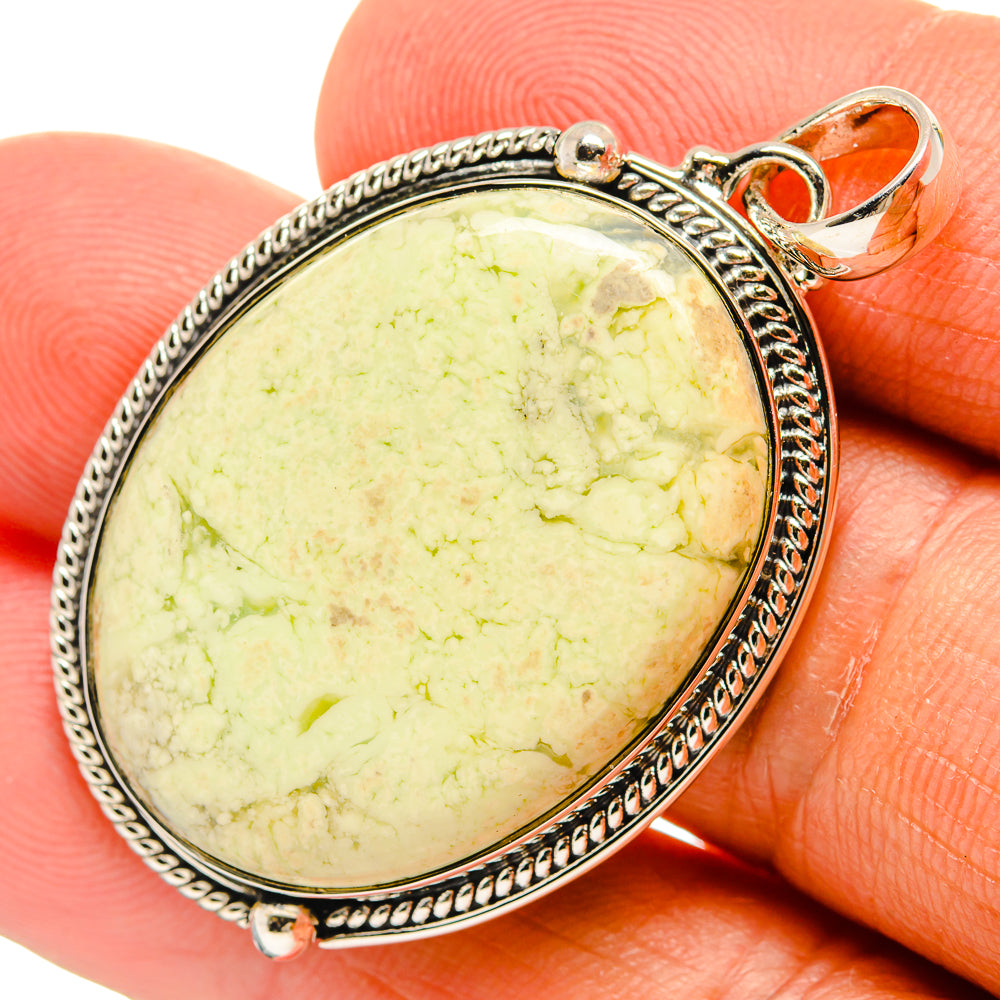Lemon Chrysoprase Pendants handcrafted by Ana Silver Co - PD25403