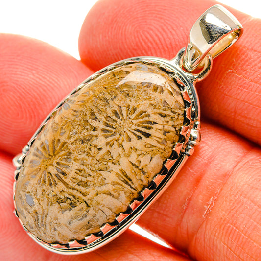 Fossil Coral Pendants handcrafted by Ana Silver Co - PD25422