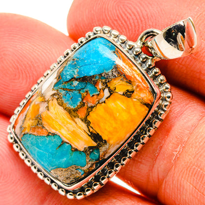 Spiny Oyster Turquoise Pendants handcrafted by Ana Silver Co - PD25469