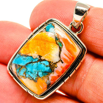 Spiny Oyster Turquoise Pendants handcrafted by Ana Silver Co - PD25471