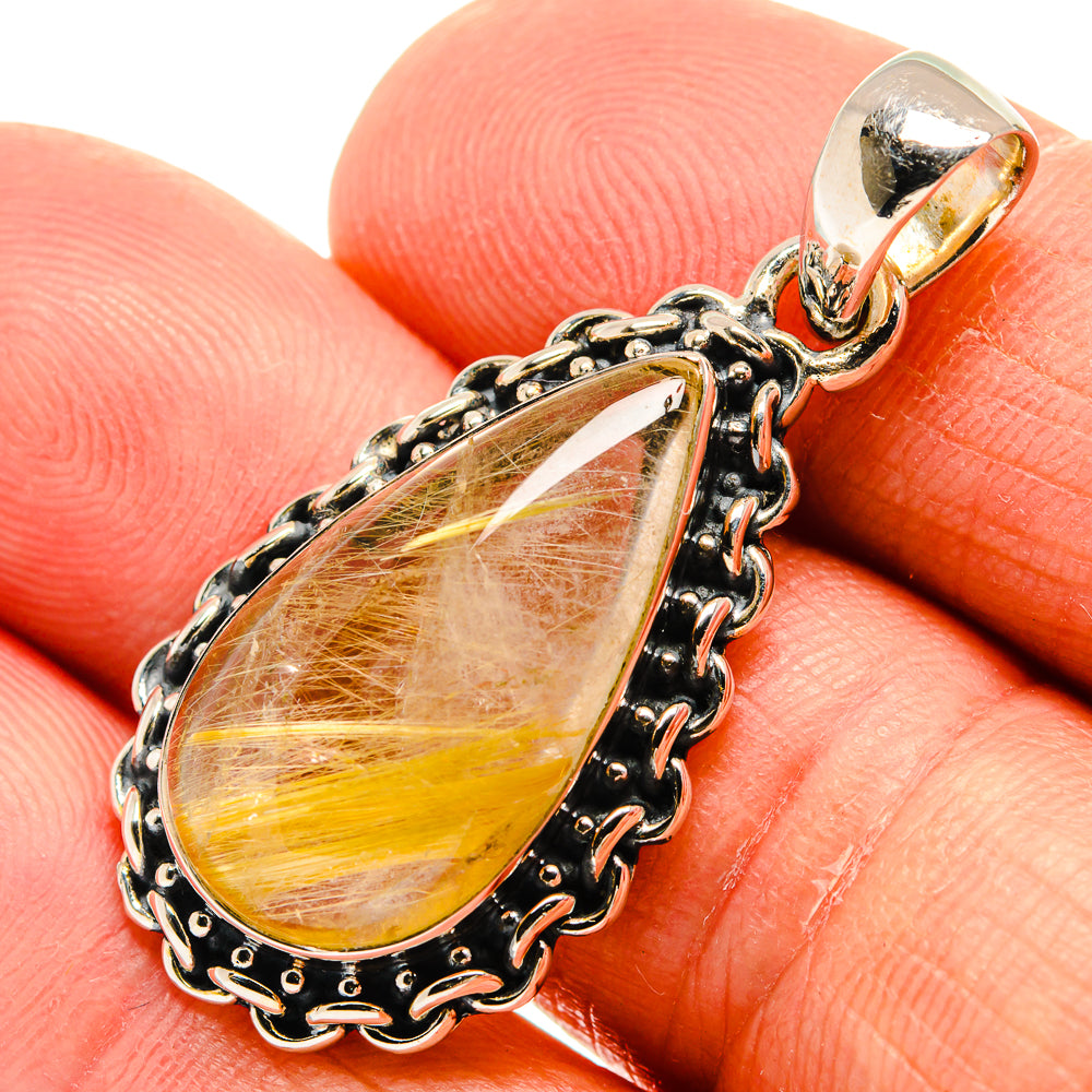 Rutilated Quartz Pendants handcrafted by Ana Silver Co - PD25477
