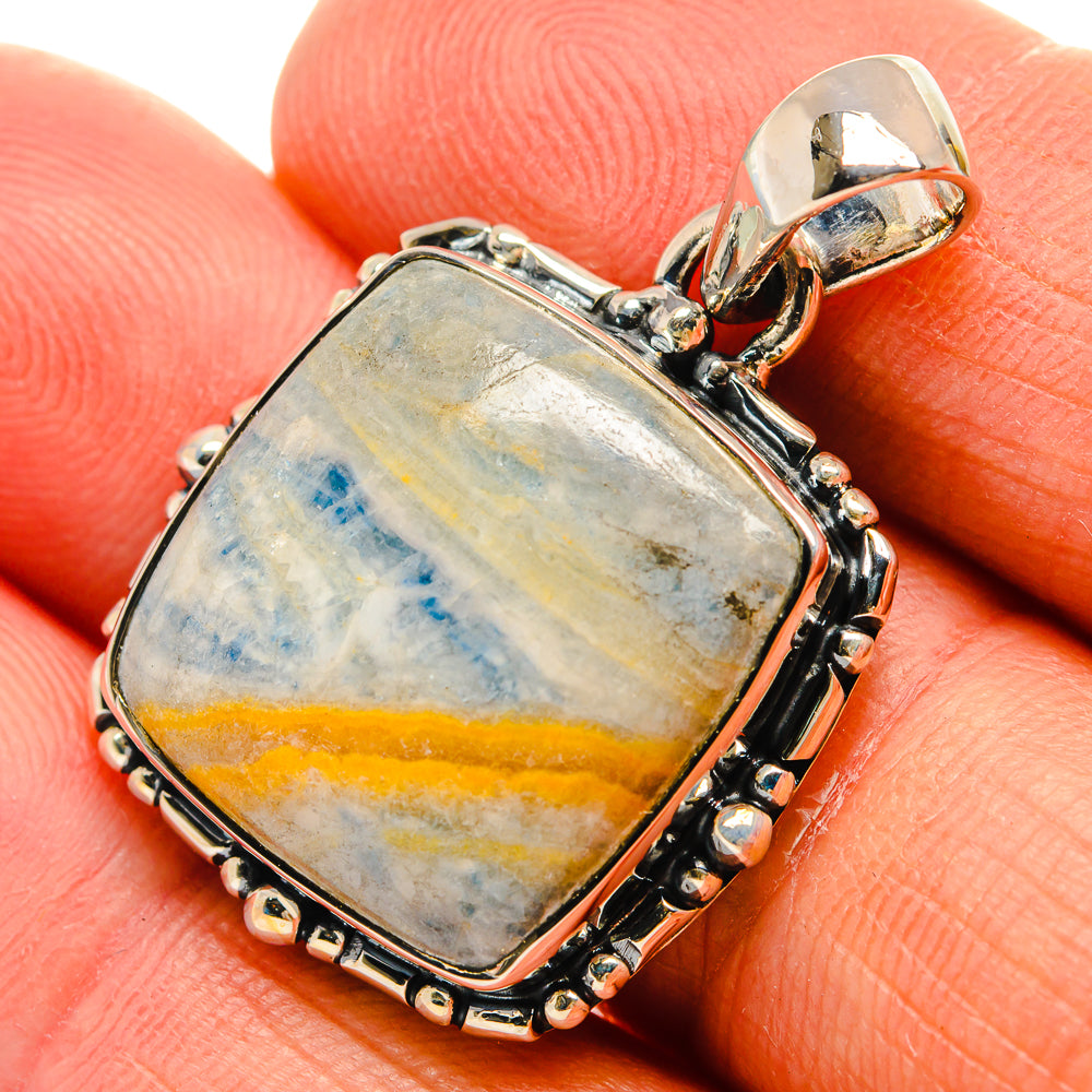 Blue Scheelite Pendants handcrafted by Ana Silver Co - PD25478