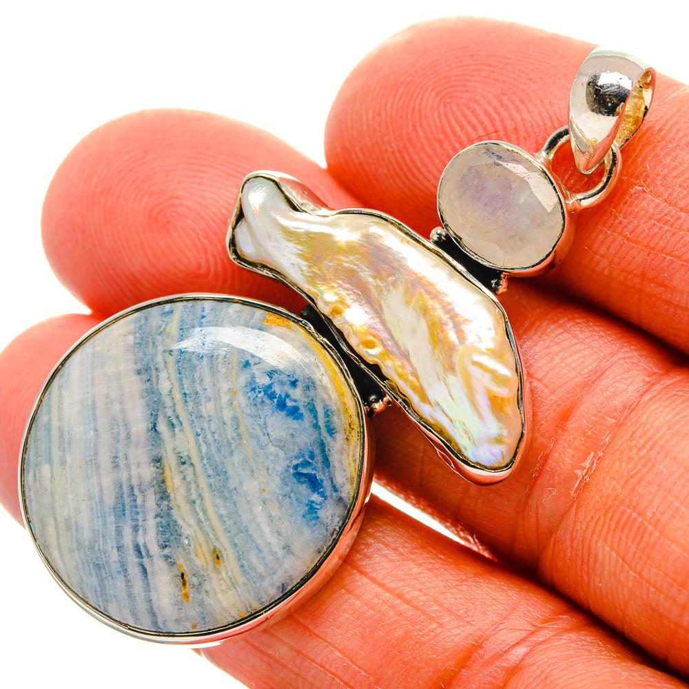 Blue Scheelite Pendants handcrafted by Ana Silver Co - PD25488