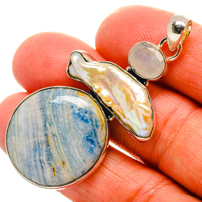 Blue Scheelite Pendants handcrafted by Ana Silver Co - PD25488