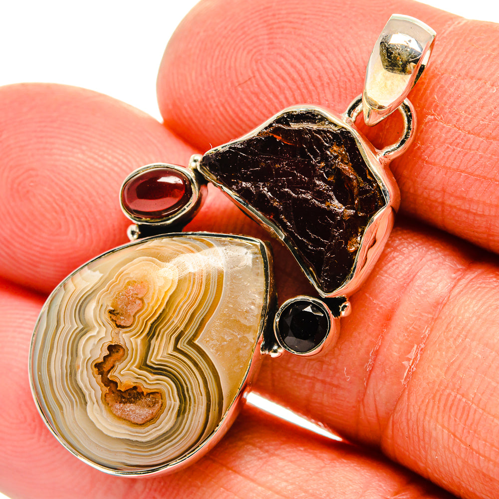 Laguna Lace Agate Pendants handcrafted by Ana Silver Co - PD25489