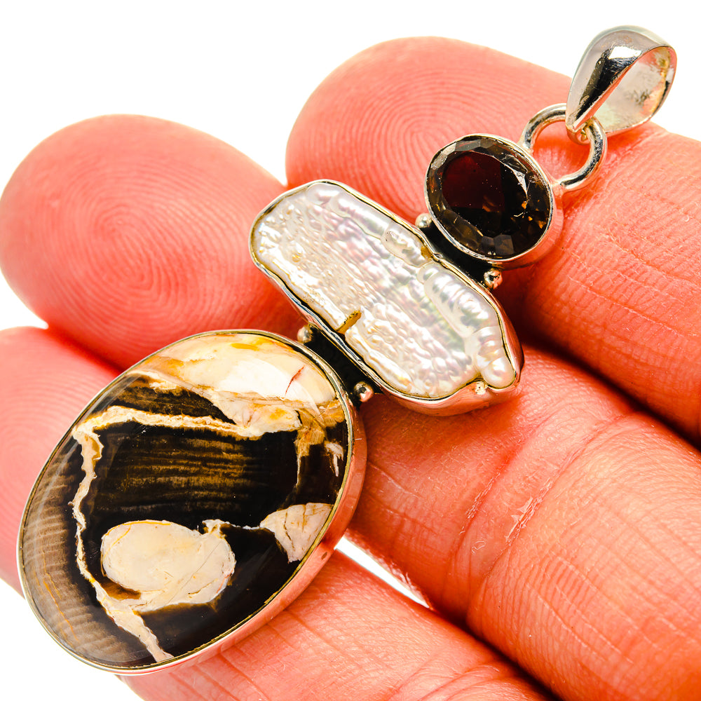 Peanut Wood Jasper Pendants handcrafted by Ana Silver Co - PD25490