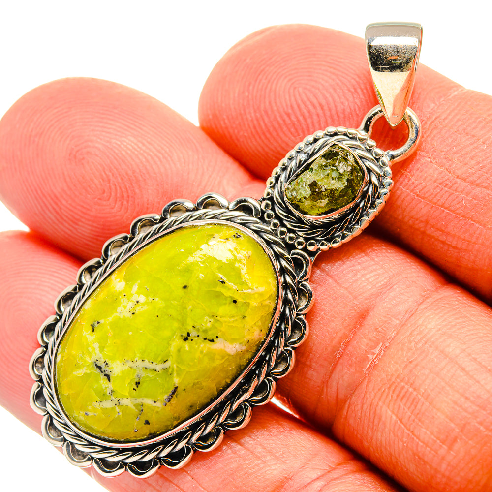 African Green Opal Pendants handcrafted by Ana Silver Co - PD25495