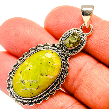 African Green Opal Pendants handcrafted by Ana Silver Co - PD25495