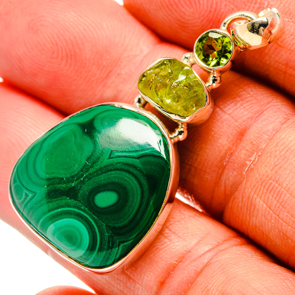 Malachite Pendants handcrafted by Ana Silver Co - PD25497