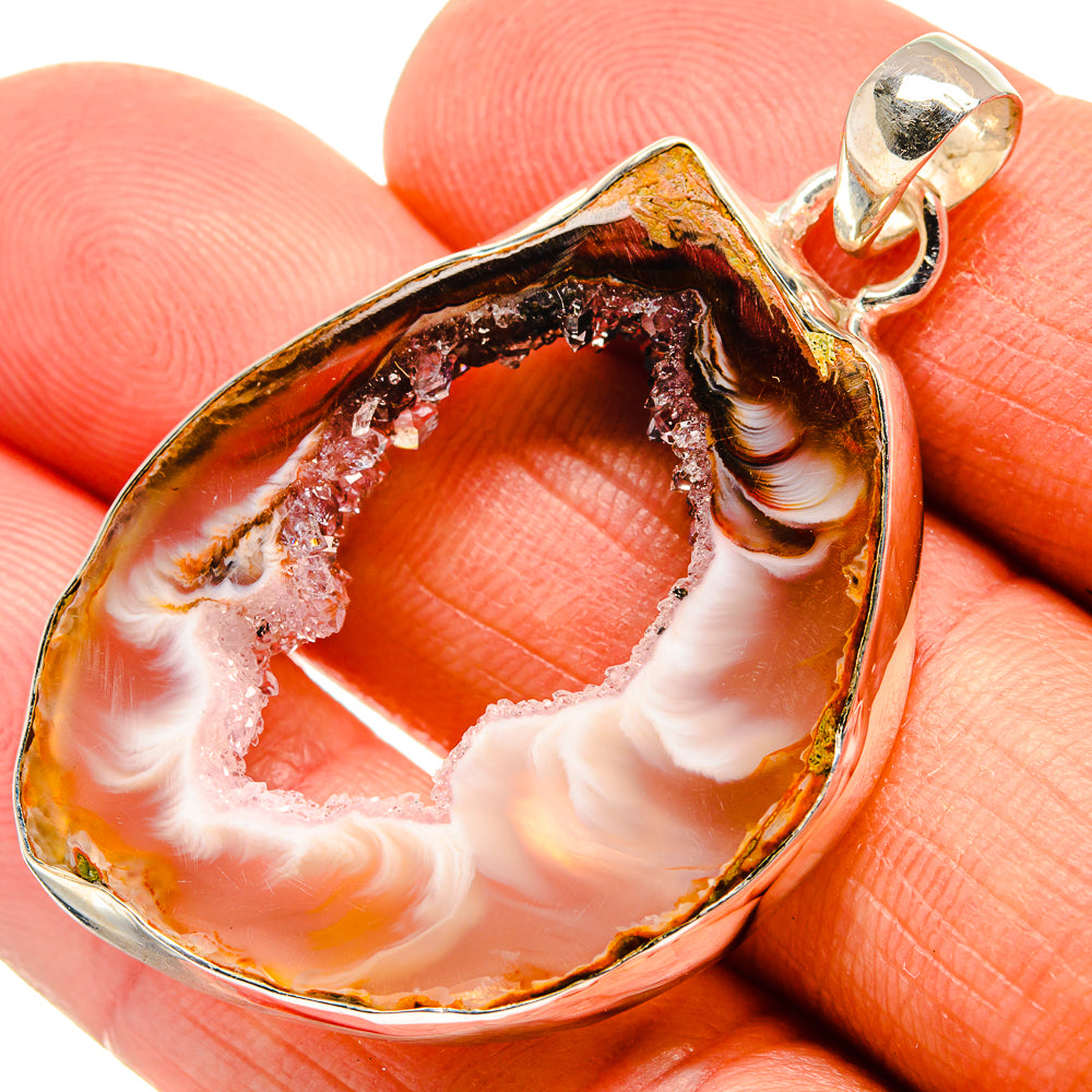 Coconut Geode Druzy Pendants handcrafted by Ana Silver Co - PD25504