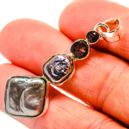 Titanium Mother Of Pearl Pendants handcrafted by Ana Silver Co - PD25512