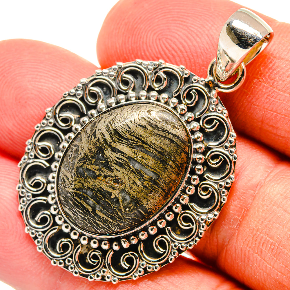 Pyrite Agate Pendants handcrafted by Ana Silver Co - PD25532