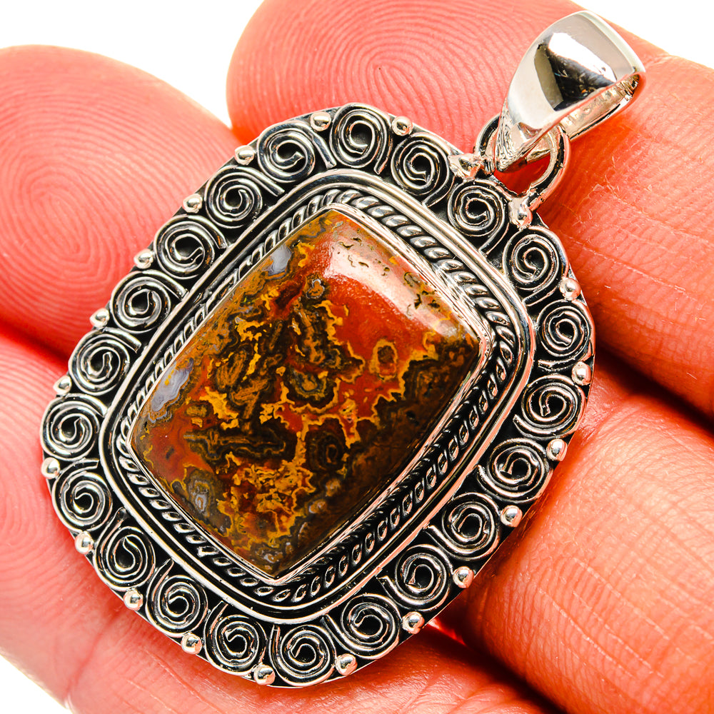 Moroccan Agate Pendants handcrafted by Ana Silver Co - PD25554