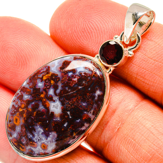 Plume Agate Pendants handcrafted by Ana Silver Co - PD25579