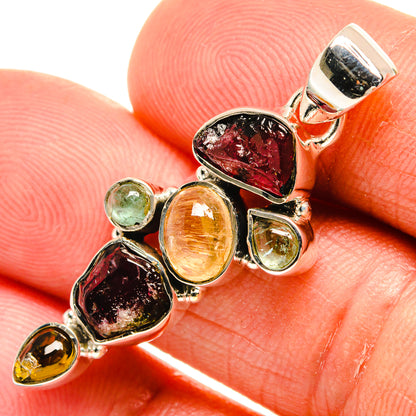 Watermelon Tourmaline Pendants handcrafted by Ana Silver Co - PD25605