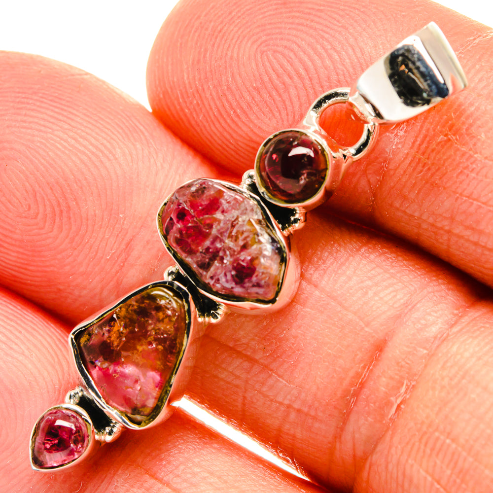 Pink Tourmaline Pendants handcrafted by Ana Silver Co - PD25624