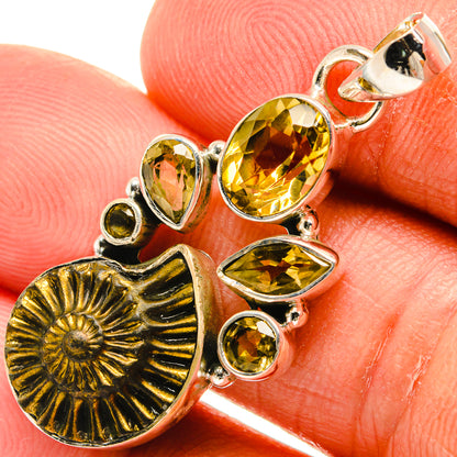 Pyrite Fossil Pendants handcrafted by Ana Silver Co - PD25630