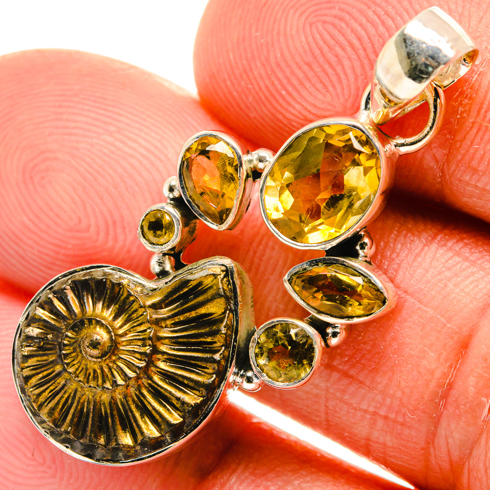 Pyrite Fossil Pendants handcrafted by Ana Silver Co - PD25631