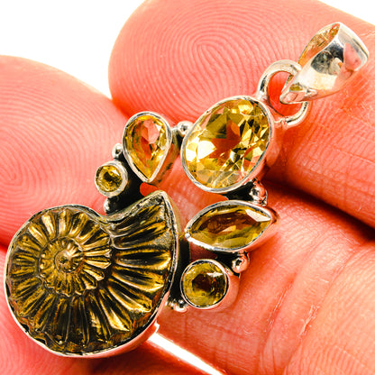 Pyrite Fossil Pendants handcrafted by Ana Silver Co - PD25632