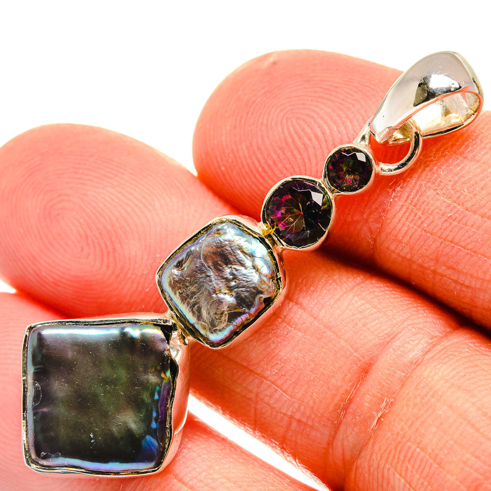 Titanium Mother Of Pearl Pendants handcrafted by Ana Silver Co - PD25661