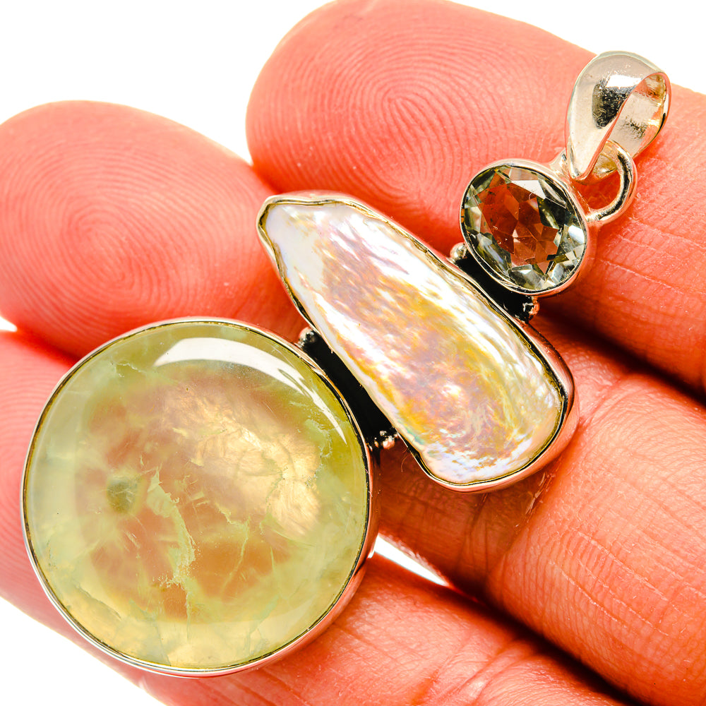 Prehnite Pendants handcrafted by Ana Silver Co - PD25666