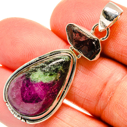 Ruby Zoisite Pendants handcrafted by Ana Silver Co - PD25667