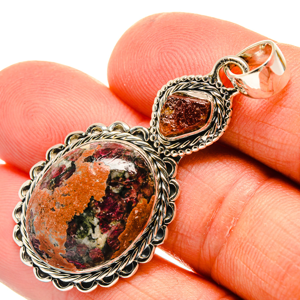 Russian Eudialyte Pendants handcrafted by Ana Silver Co - PD25672