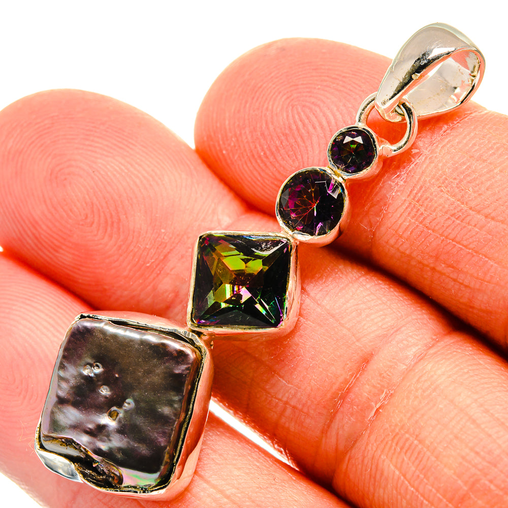 Titanium Mother Of Pearl Pendants handcrafted by Ana Silver Co - PD25676