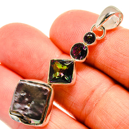 Titanium Mother Of Pearl Pendants handcrafted by Ana Silver Co - PD25676