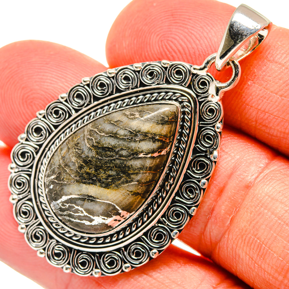 Pyrite Agate Pendants handcrafted by Ana Silver Co - PD25708