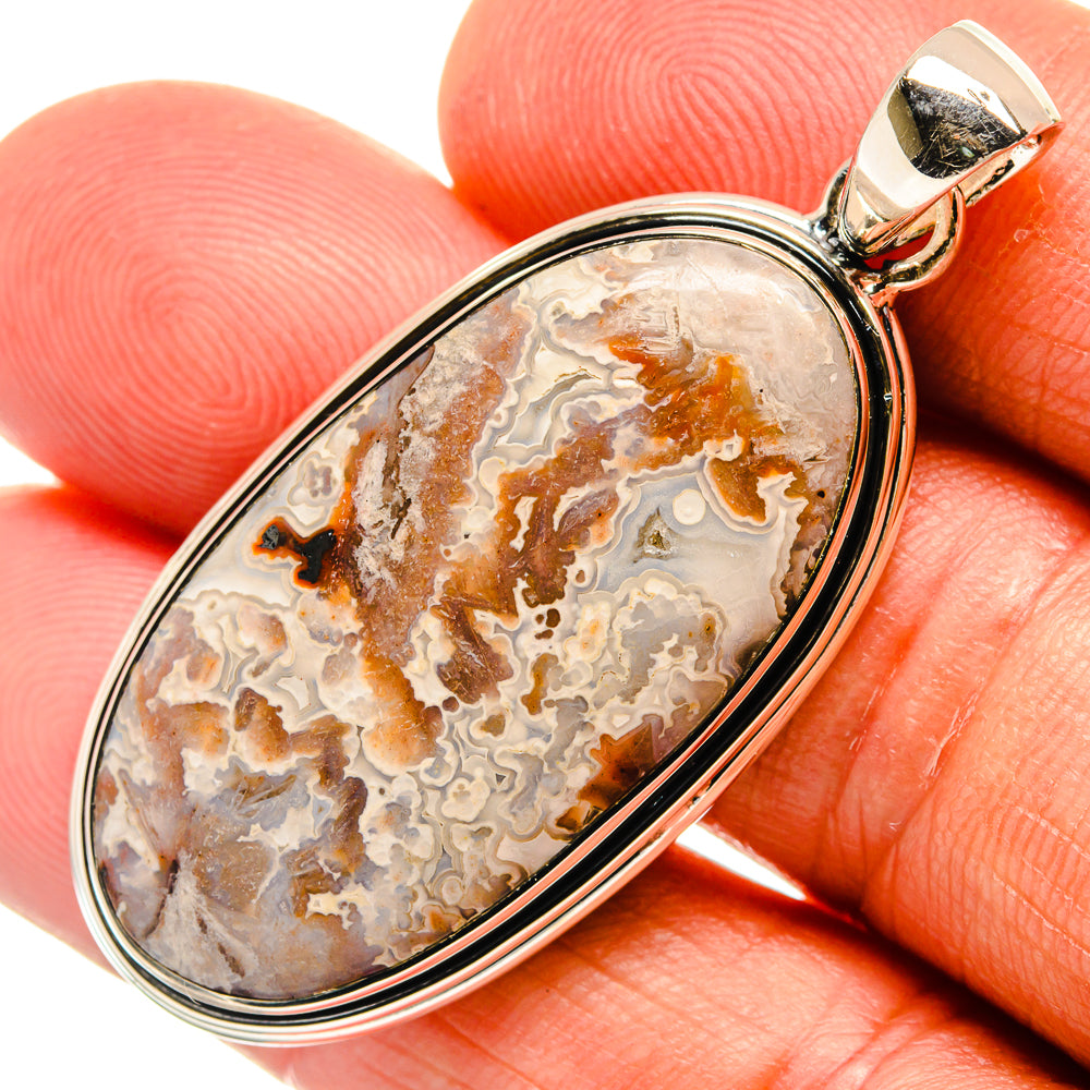 Laguna Lace Agate Pendants handcrafted by Ana Silver Co - PD25713