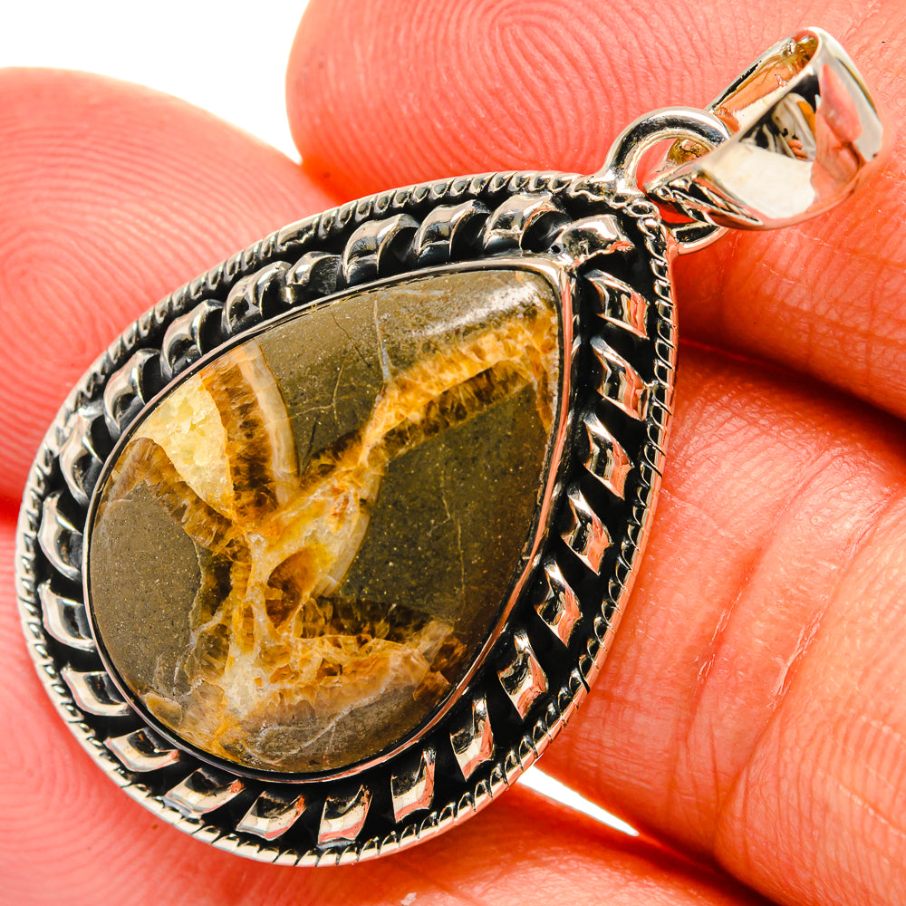 Septarian Nodule Pendants handcrafted by Ana Silver Co - PD25725