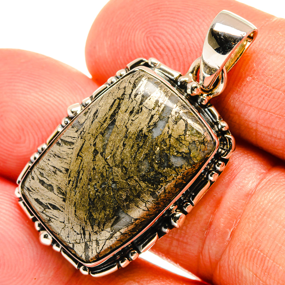 Pyrite Agate Pendants handcrafted by Ana Silver Co - PD25741