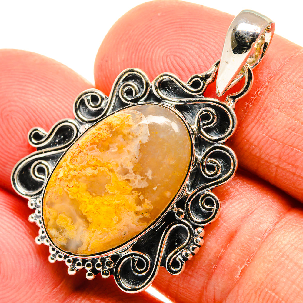 Plume Agate Pendants handcrafted by Ana Silver Co - PD25743