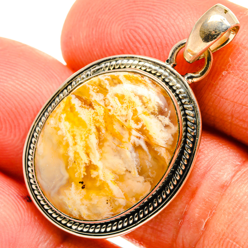 Plume Agate Pendants handcrafted by Ana Silver Co - PD25754