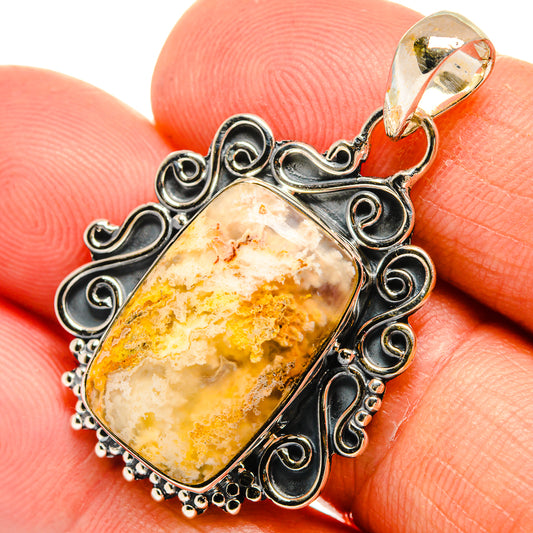 Plume Agate Pendants handcrafted by Ana Silver Co - PD25755