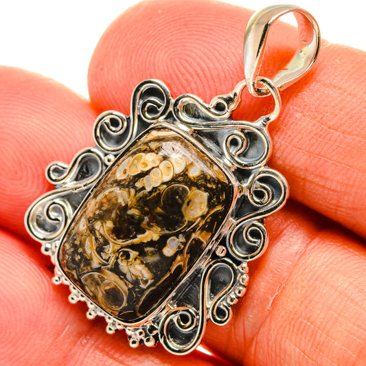 Turritella Agate Pendants handcrafted by Ana Silver Co - PD25760