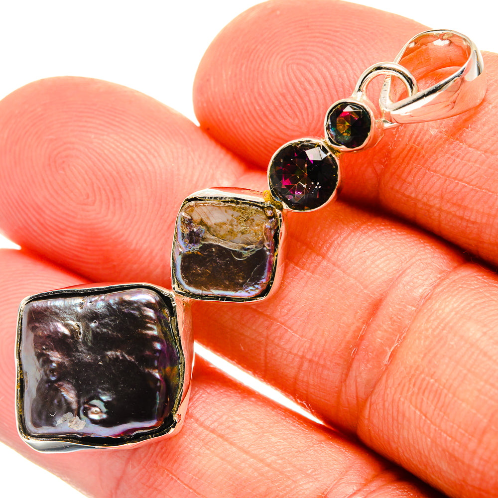 Titanium Mother Of Pearl Pendants handcrafted by Ana Silver Co - PD25771