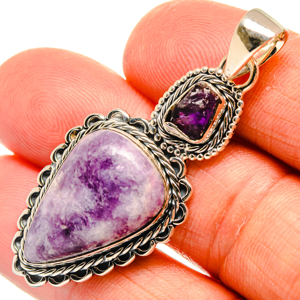 Lepidolite Pendants handcrafted by Ana Silver Co - PD25787