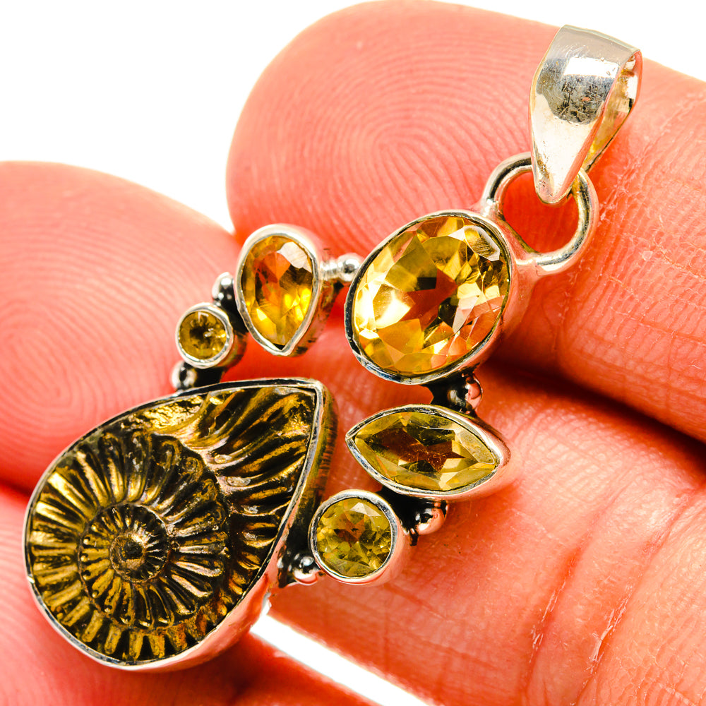 Pyrite Fossil Pendants handcrafted by Ana Silver Co - PD25793