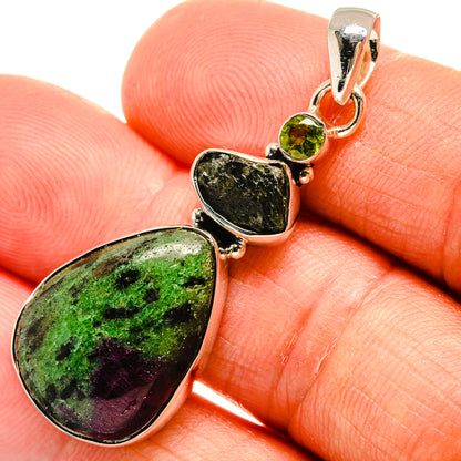 Ruby Zoisite Pendants handcrafted by Ana Silver Co - PD25795