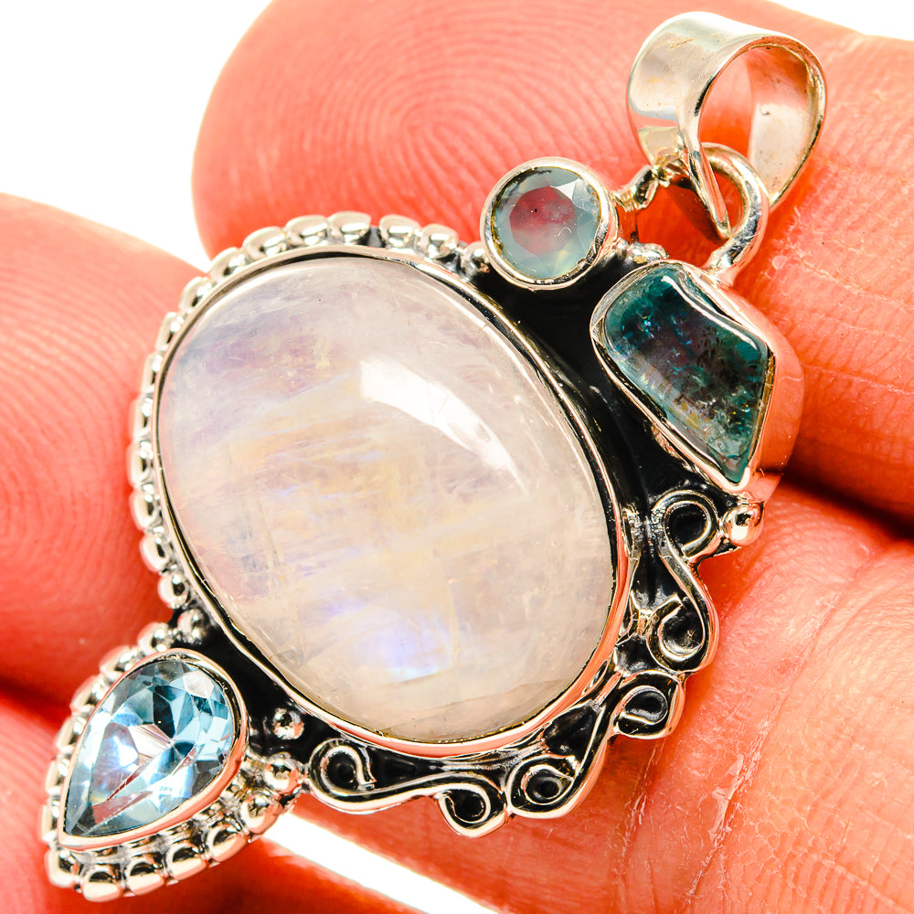 Rainbow Moonstone Pendants handcrafted by Ana Silver Co - PD25828