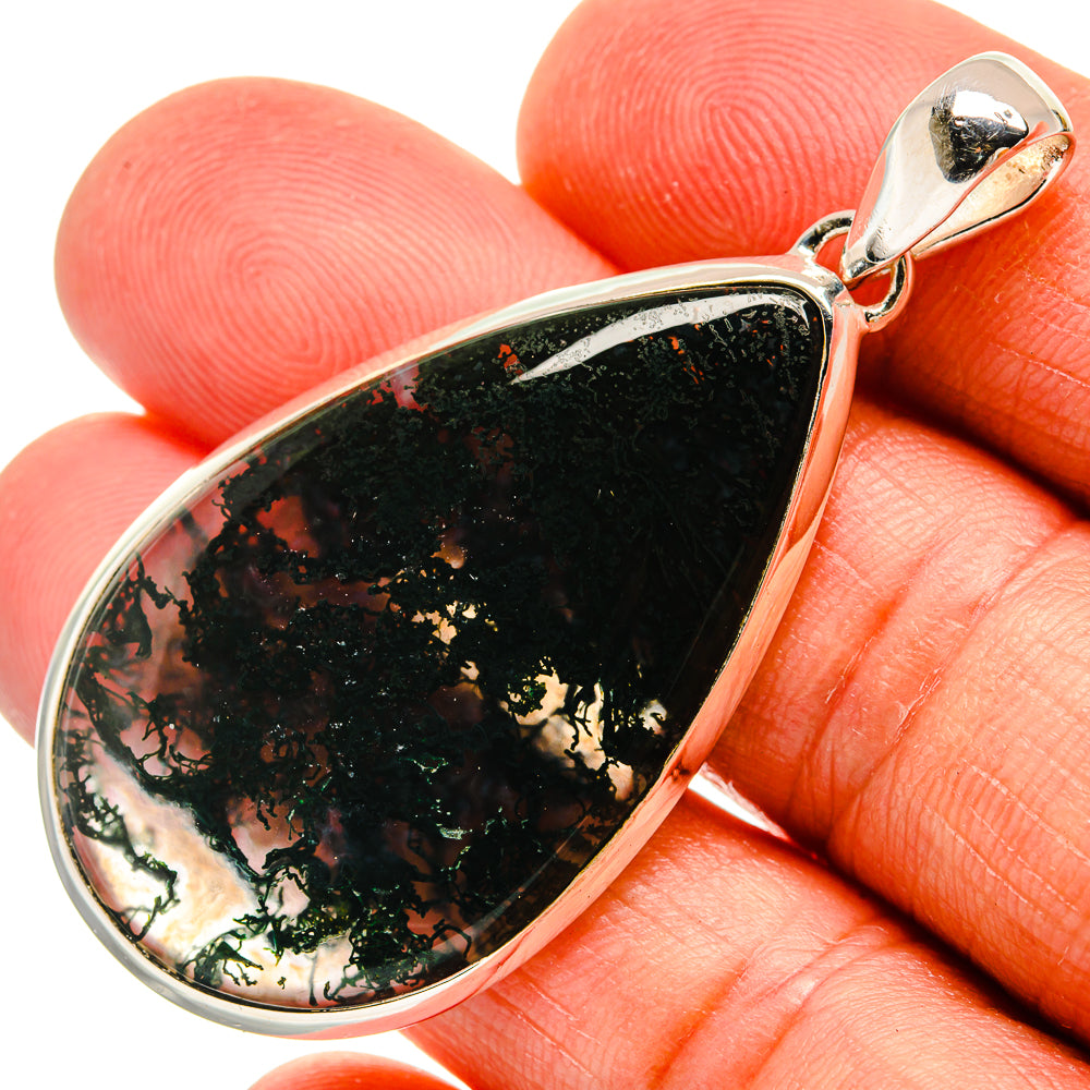 Green Moss Agate Pendants handcrafted by Ana Silver Co - PD25849