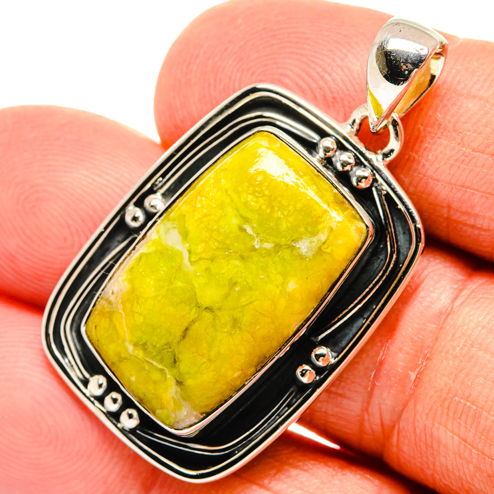 Lemon Chrysoprase Pendants handcrafted by Ana Silver Co - PD25896