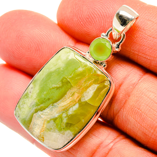 African Green Opal Pendants handcrafted by Ana Silver Co - PD25901