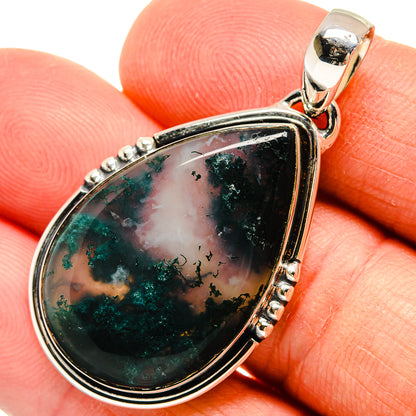 Green Moss Agate Pendants handcrafted by Ana Silver Co - PD25903