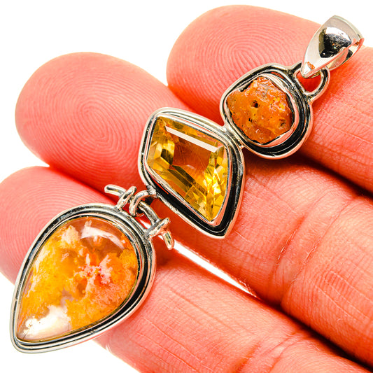 Plume Agate Pendants handcrafted by Ana Silver Co - PD25923
