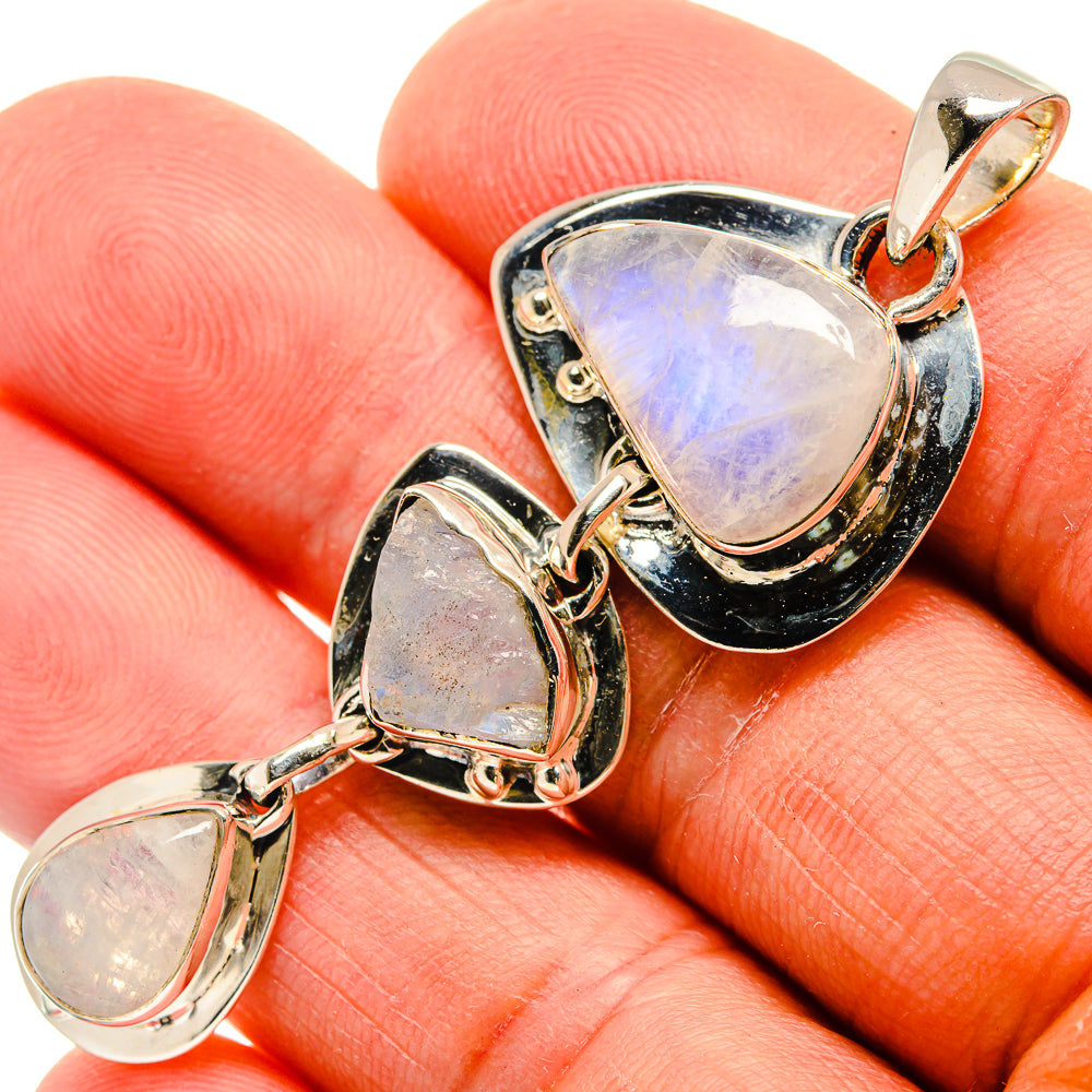Rainbow Moonstone Pendants handcrafted by Ana Silver Co - PD25929