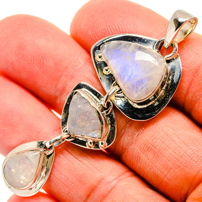 Rainbow Moonstone Pendants handcrafted by Ana Silver Co - PD25929