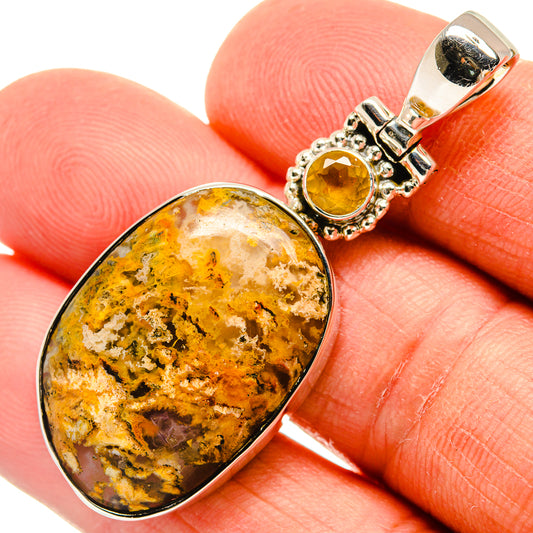 Plume Agate Pendants handcrafted by Ana Silver Co - PD25930